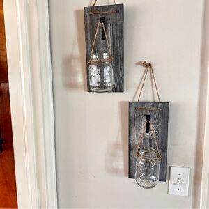 Set of 2 Mason jar sconces